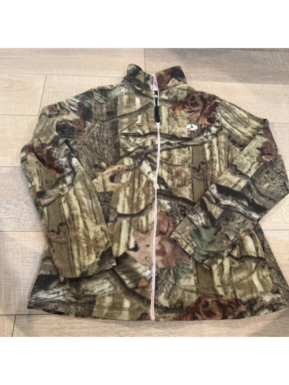 Mossy Oak Break Up Womens Pink and Camo Fleece Jacket Medium 8-10